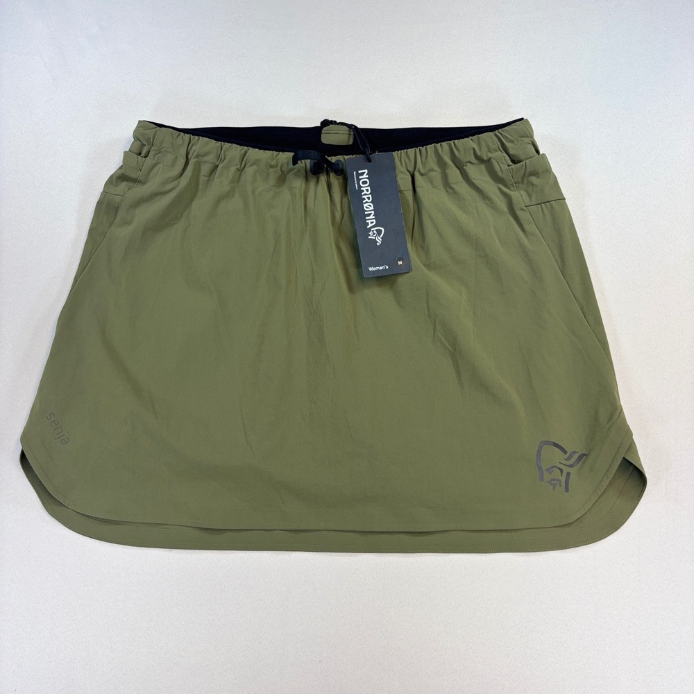 NEW Norrøna Senja Skort Women M Olive Green Trail Running Hiking Sample Active